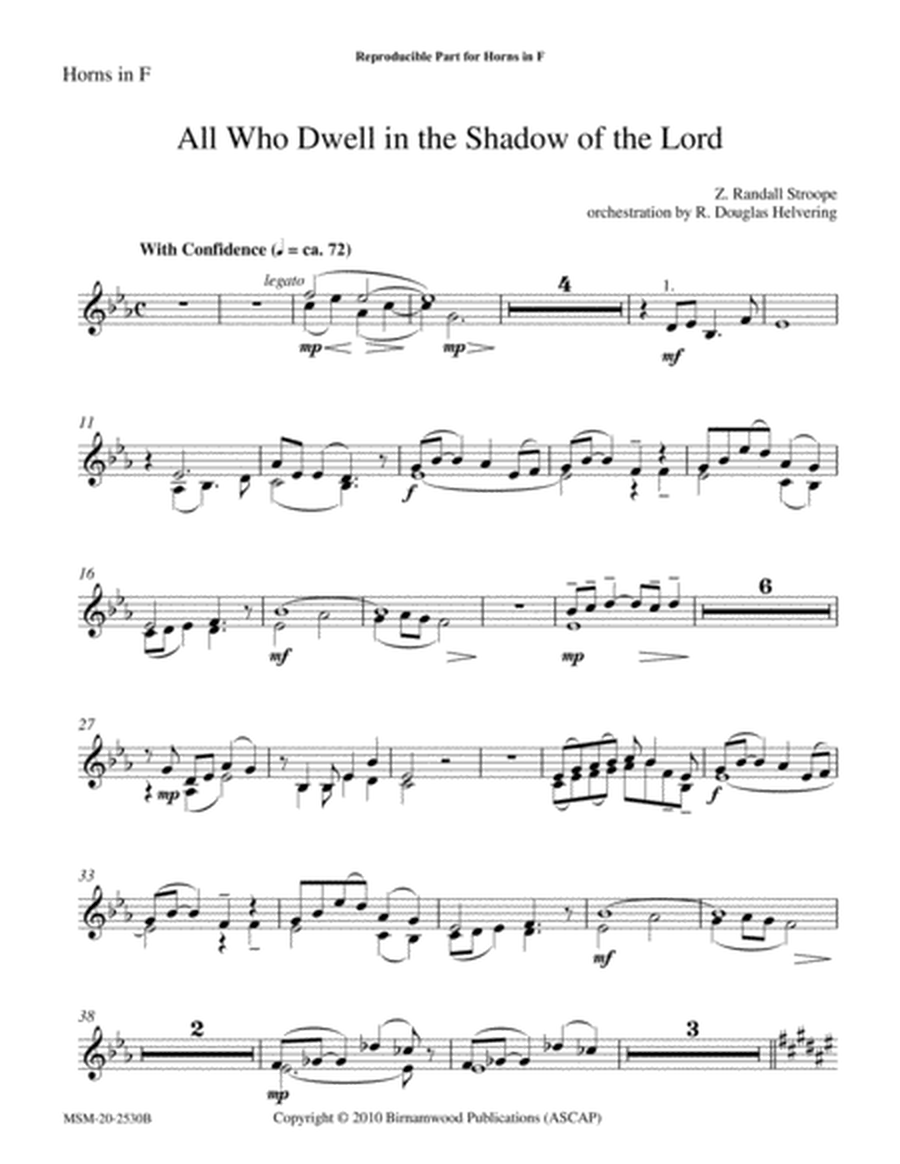 All Who Dwell in the Shadow of the Lord (Orchestral Parts)
