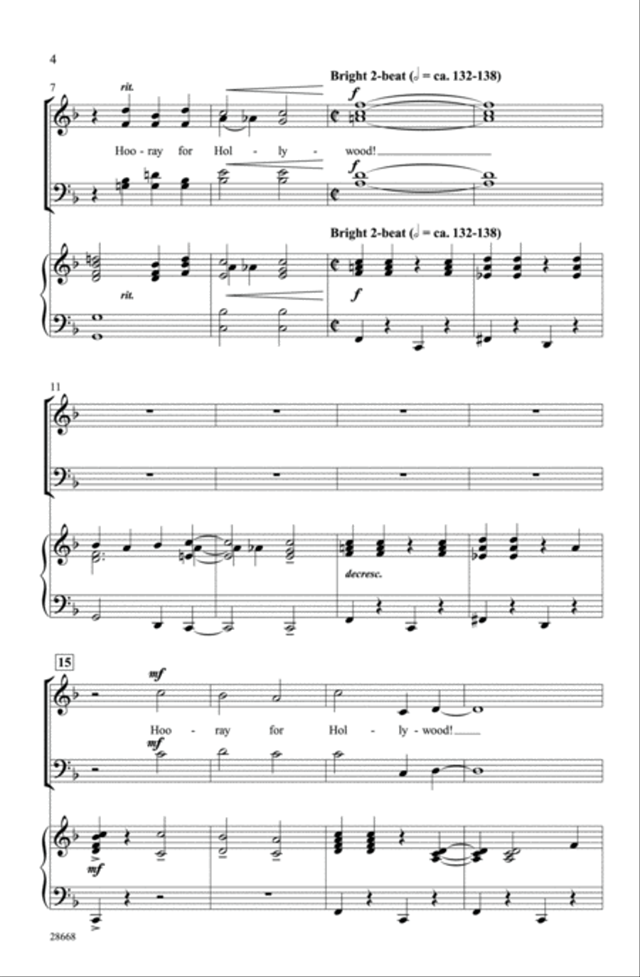Hooray for Hollywood Hooray for Hollywood 4-Part scores gallery preview page 3