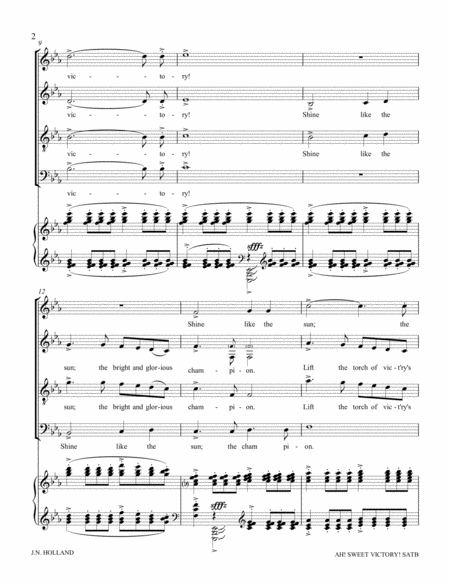 Ah! Sweet Victory Celebration Coronation Anthem for SATB Chorus and Piano image number null