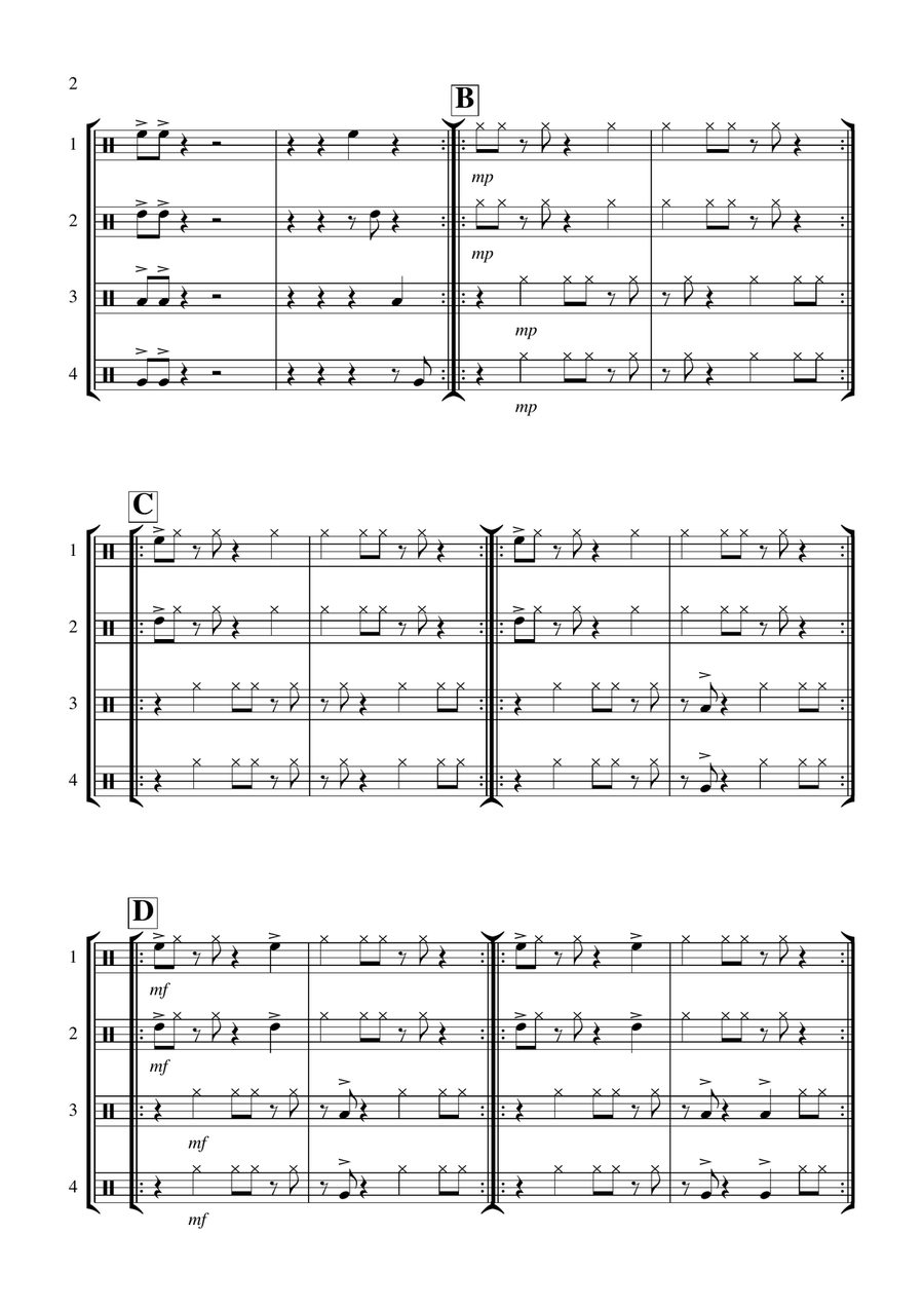 Hit & Miss Hit & Miss Percussion Ensemble scores gallery preview page 2