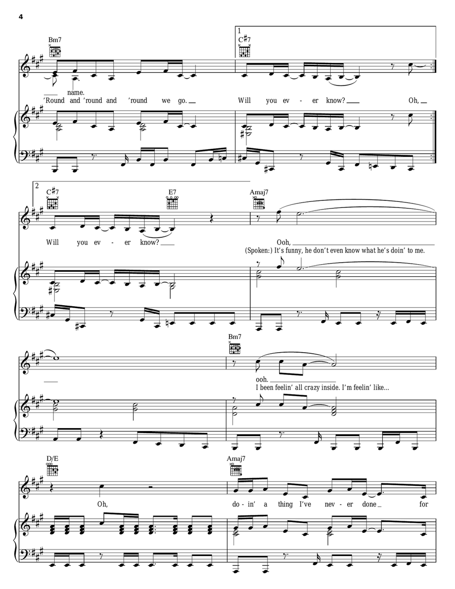 You Don't Know My Name Piano, Vocal, Guitar scores gallery preview page 4