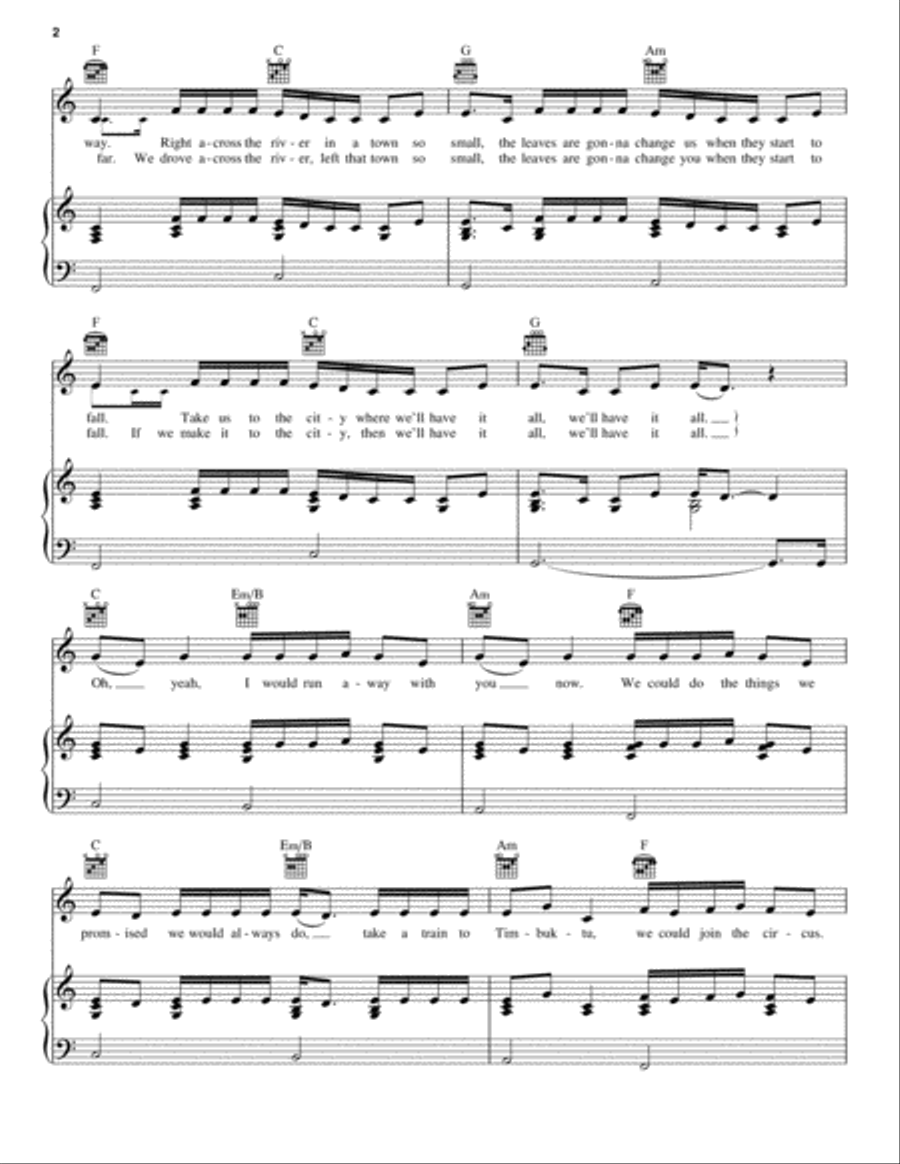 Runaways Runaways Piano, Vocal, Guitar scores gallery preview page 2