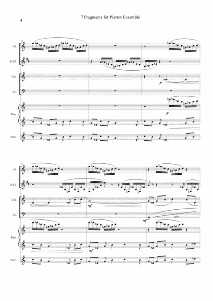 7 Fragments for Pierrot Ensemble Chamber Orchestra scores gallery preview page 5