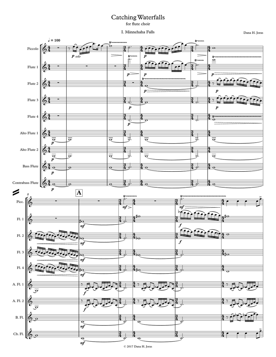 Catching Waterfalls for flute choir Flute Choir scores gallery preview page 3