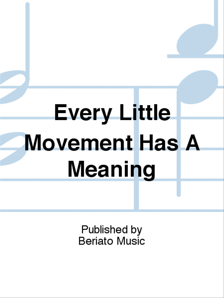 Every Little Movement Has A Meaning Piano, Vocal, Guitar scores gallery preview page 1