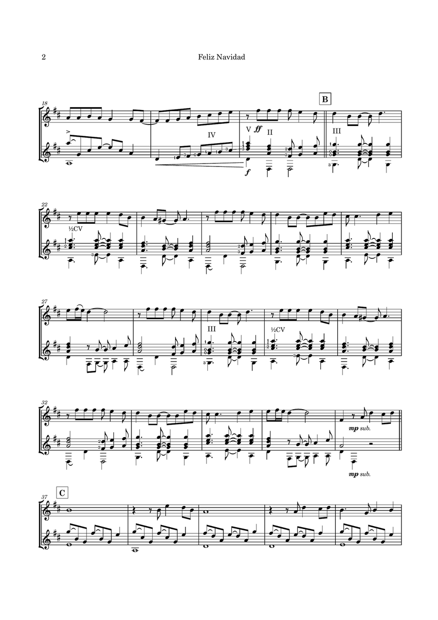 Feliz Navidad Flute scores gallery preview page 5
