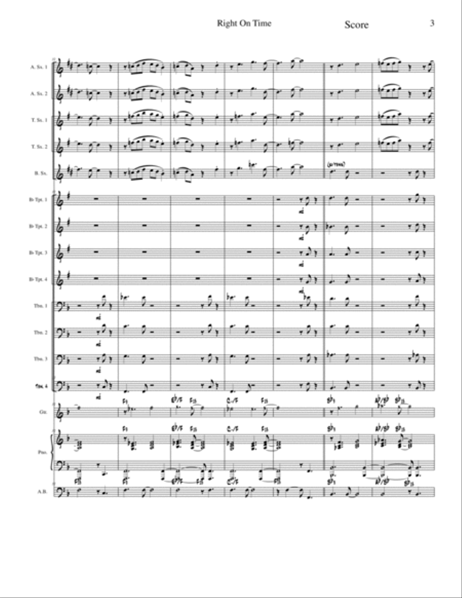 Right On Time Right On Time Jazz Ensemble scores gallery preview page 3