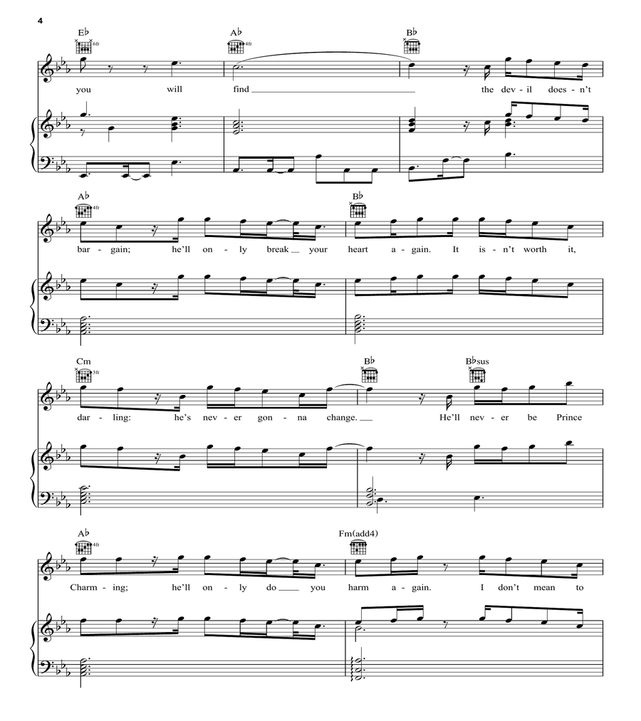 Devil Doesn't Bargain Piano, Vocal, Guitar scores gallery preview page 4