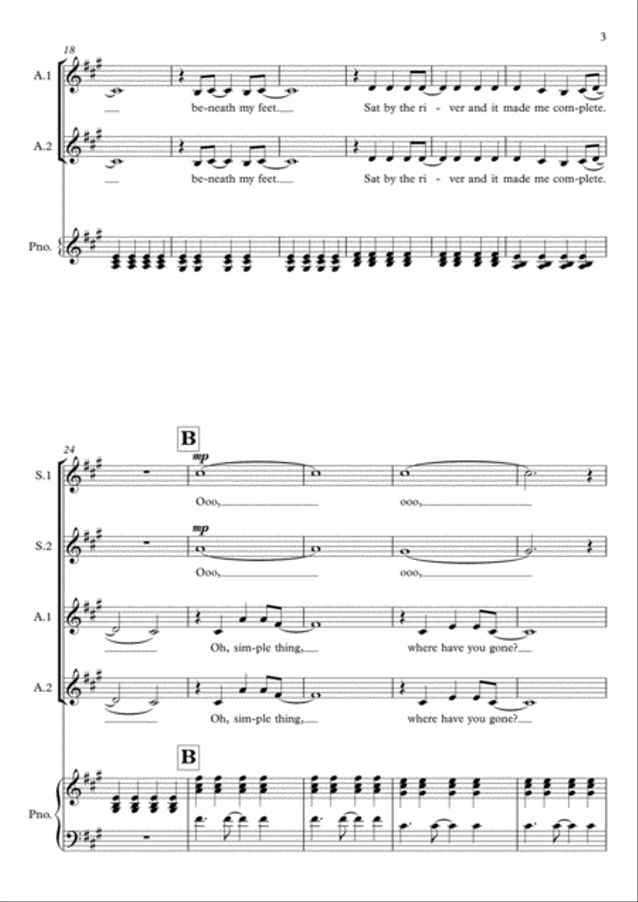 Somewhere Only We Know SSA scores gallery preview page 3