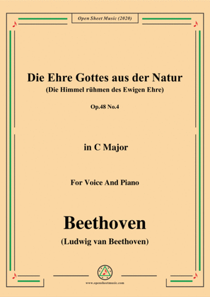 Beethoven-Die Ehre Gottes aus der Natur,Op.48 No.4,in C Major,for Voice and Piano