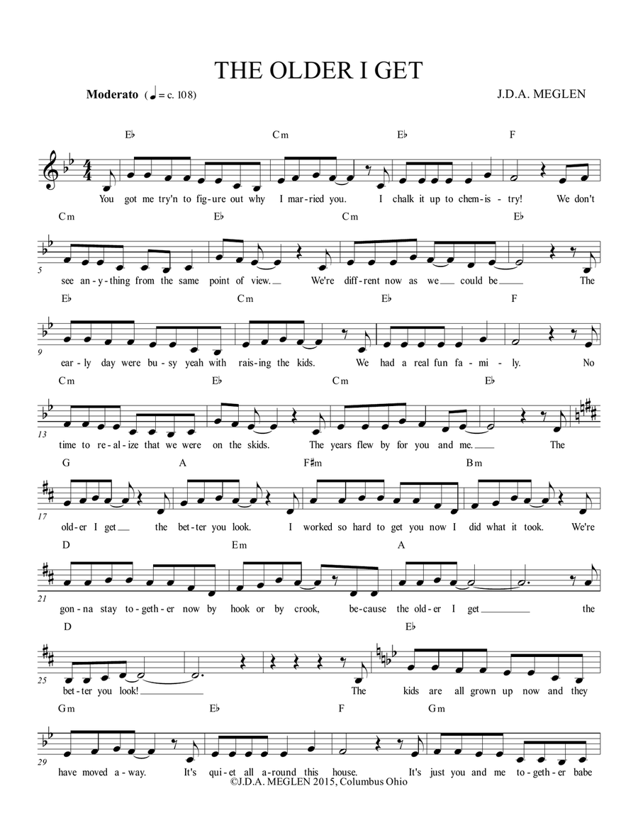 THE OLDER I GET THE OLDER I GET Piano, Vocal scores gallery preview page 1