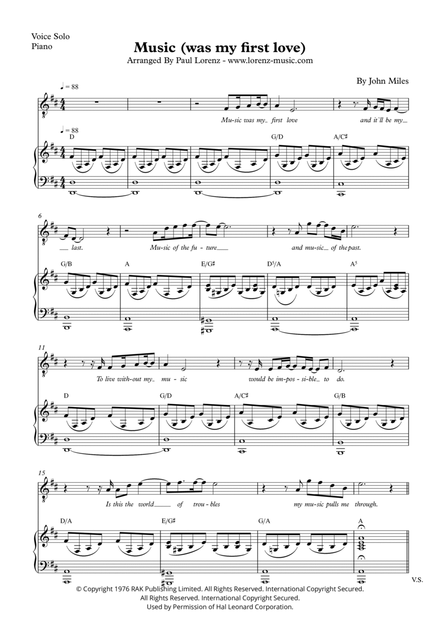 Music Piano, Vocal, Guitar scores gallery preview page 1