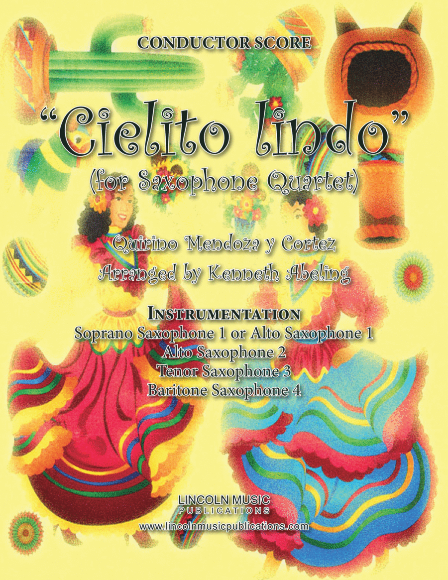Cielito lindo (for Saxophone Quartet SATB or AATB) Saxophone Quartet scores gallery preview page 1