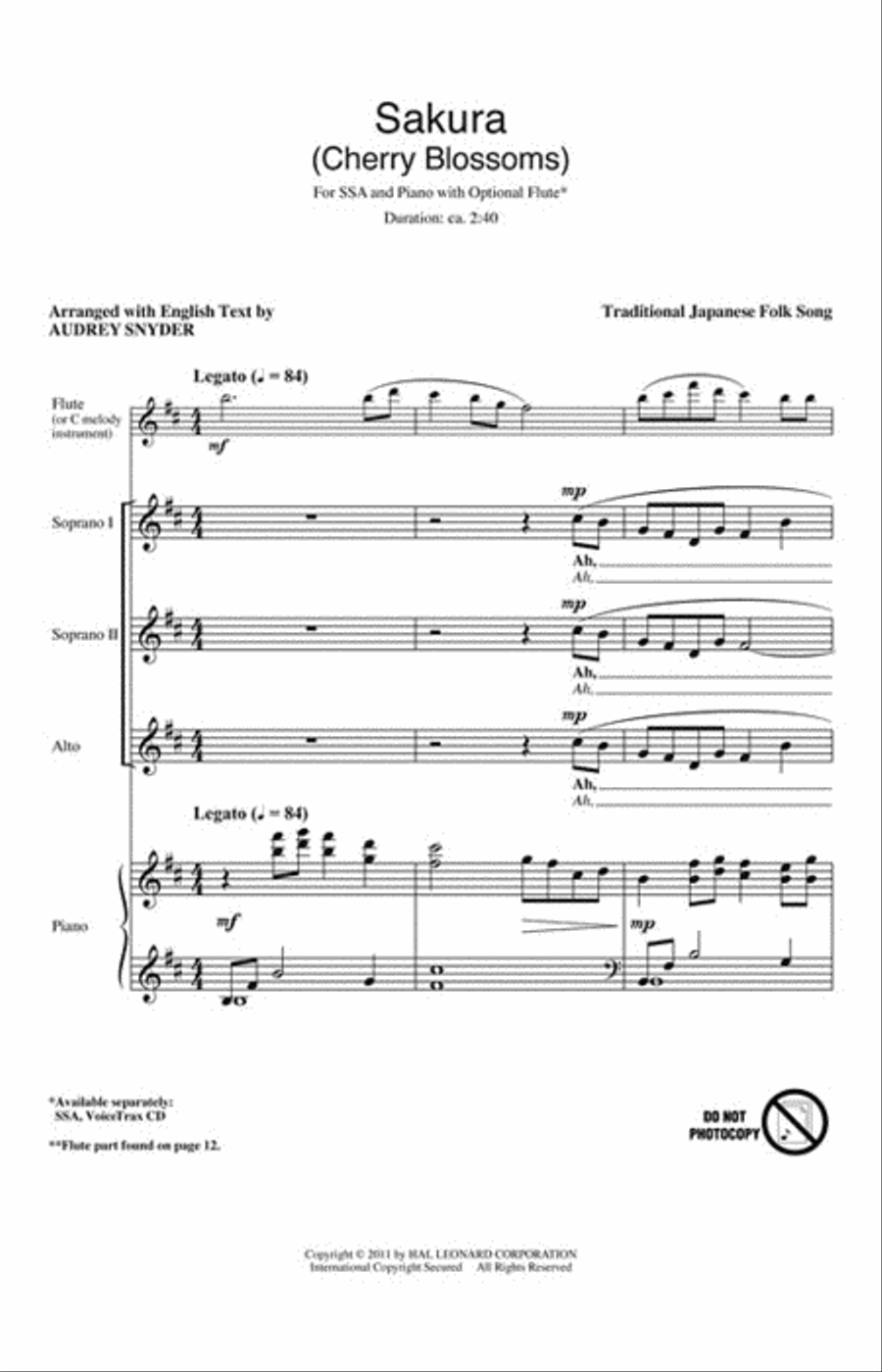 Sakura Sakura Choir scores gallery preview page 2