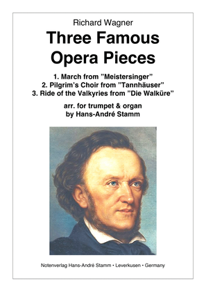 Book cover for R. Wagner - Three Famous Opera Pieces arr. by H. A. Stamm for trumpet & organ