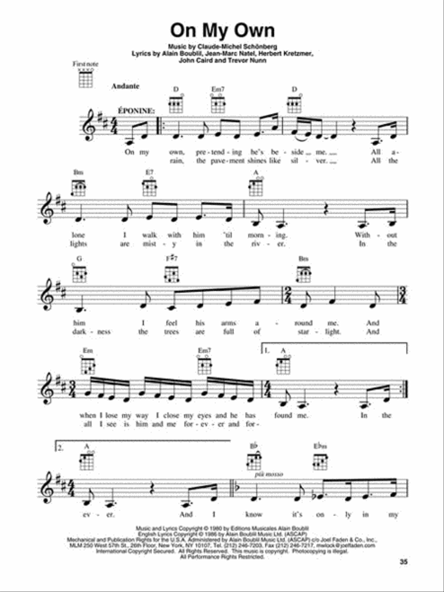 Les Miserables Les Miserables Ukulele scores gallery preview page 4