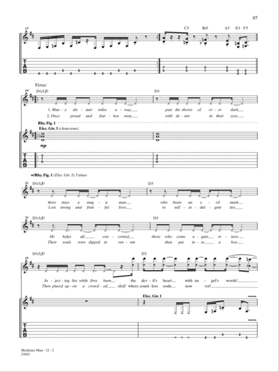 Medicine Man Guitar Tablature scores gallery preview page 2