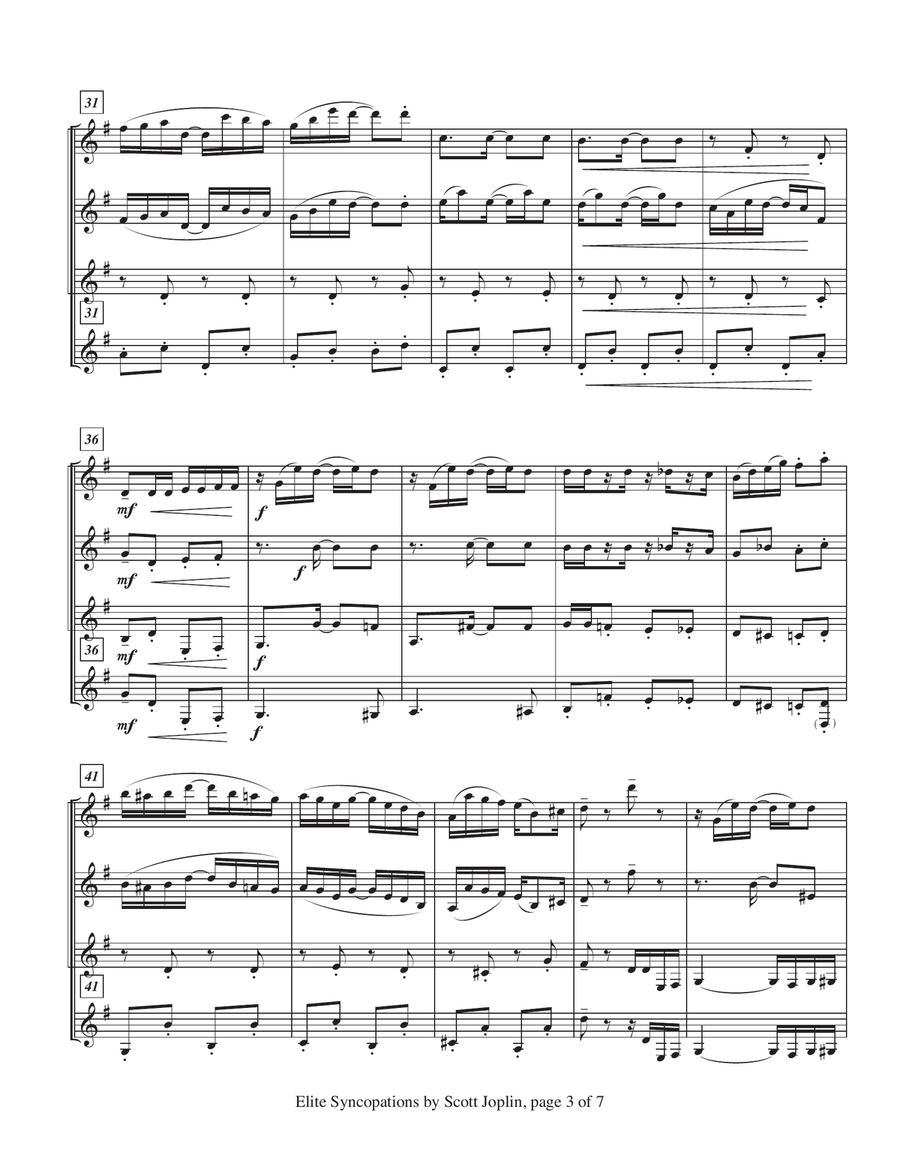Elite Syncopations Elite Syncopations Clarinet Quartet scores gallery preview page 4