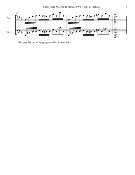 Cello Suite No. 2, BWV 1008: 1-6 in Perfect 4ths(D and A Minor) image number null