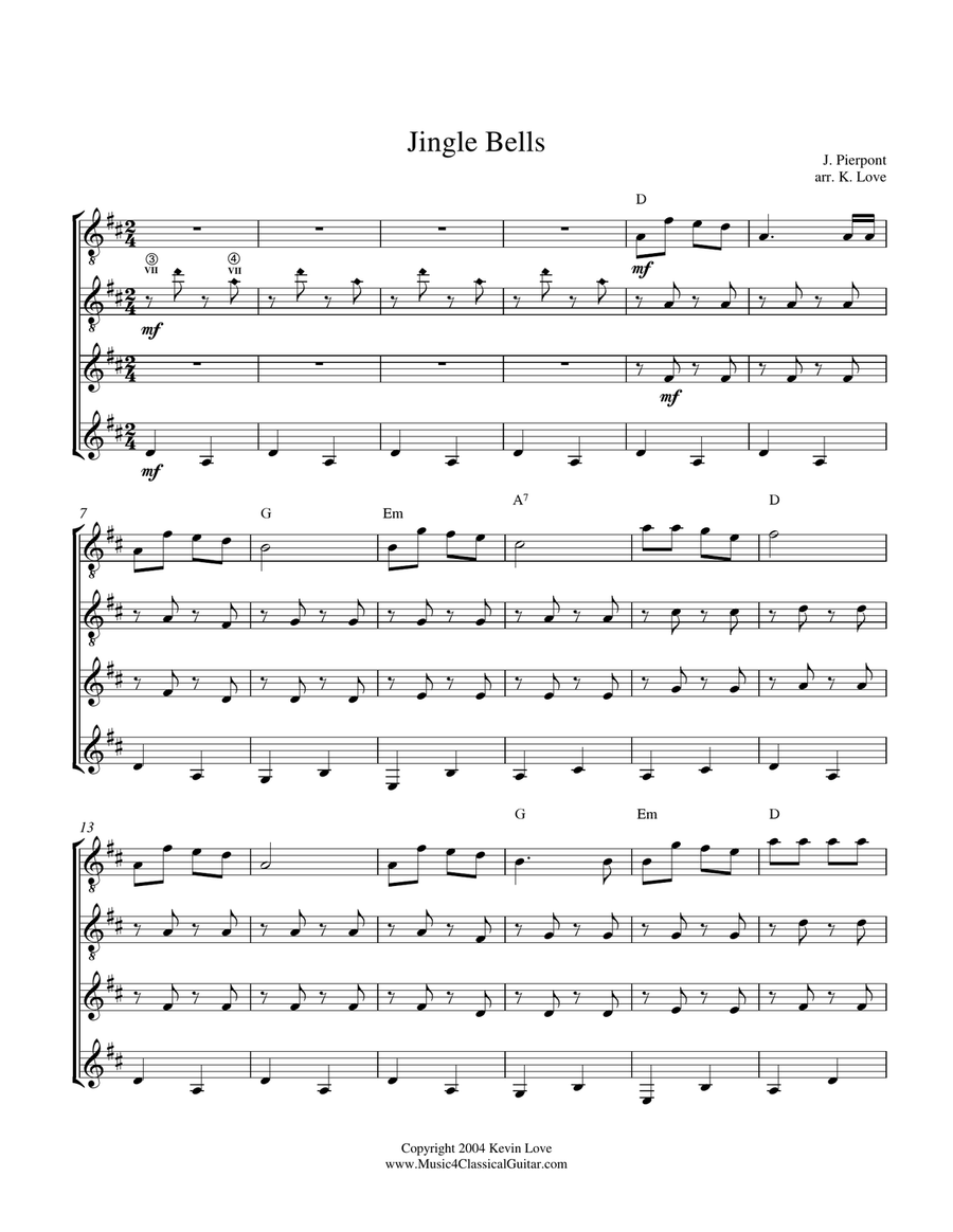 Jingle bells classical guitar on sale