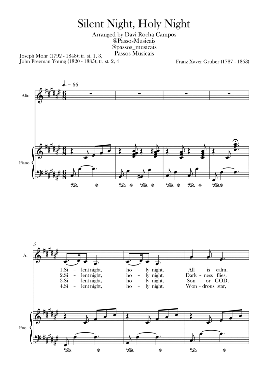 Silent Night, Holy Night Silent Night, Holy Night Alto Voice scores gallery preview page 1