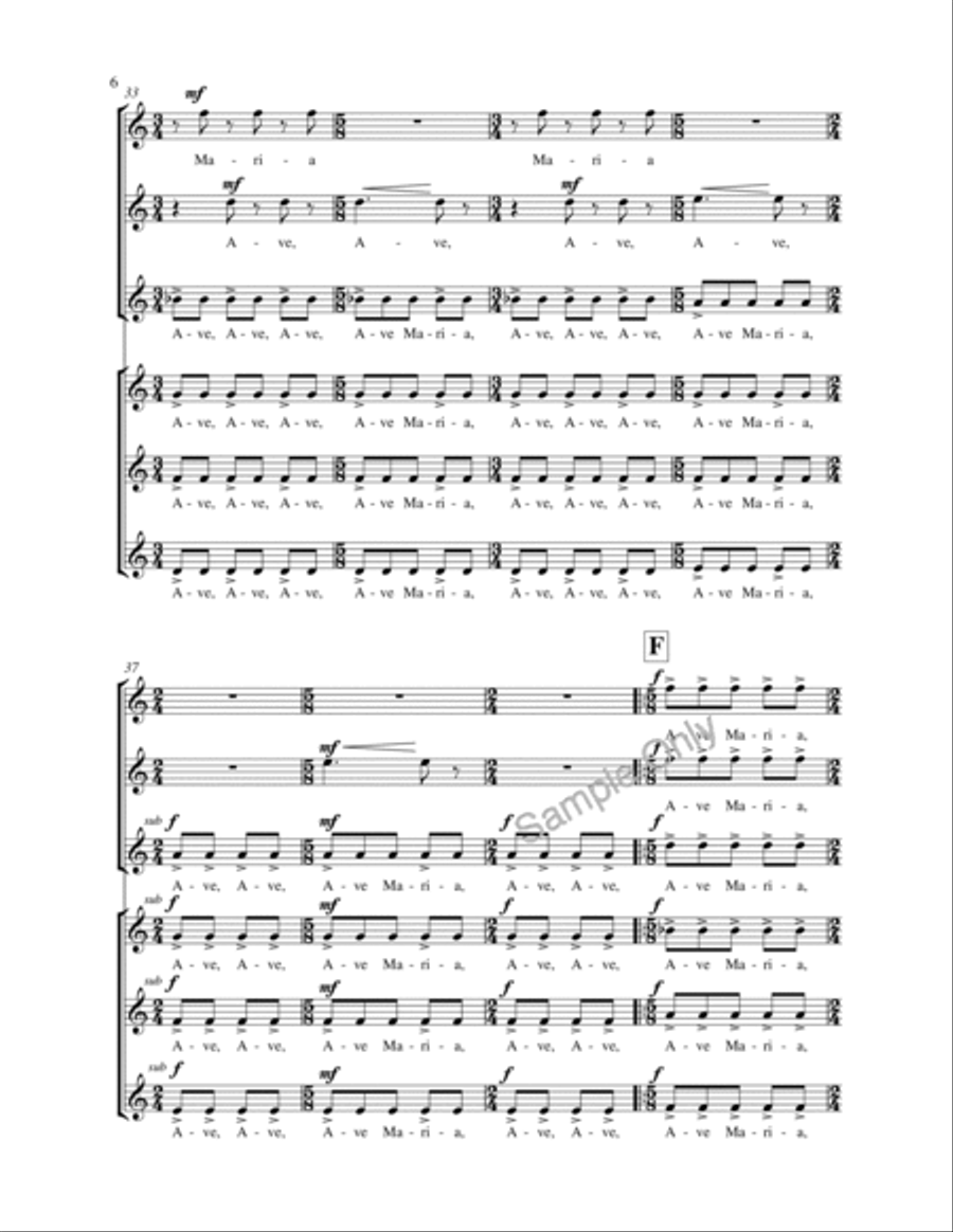 Ave Maria A Cappella scores gallery preview page 6