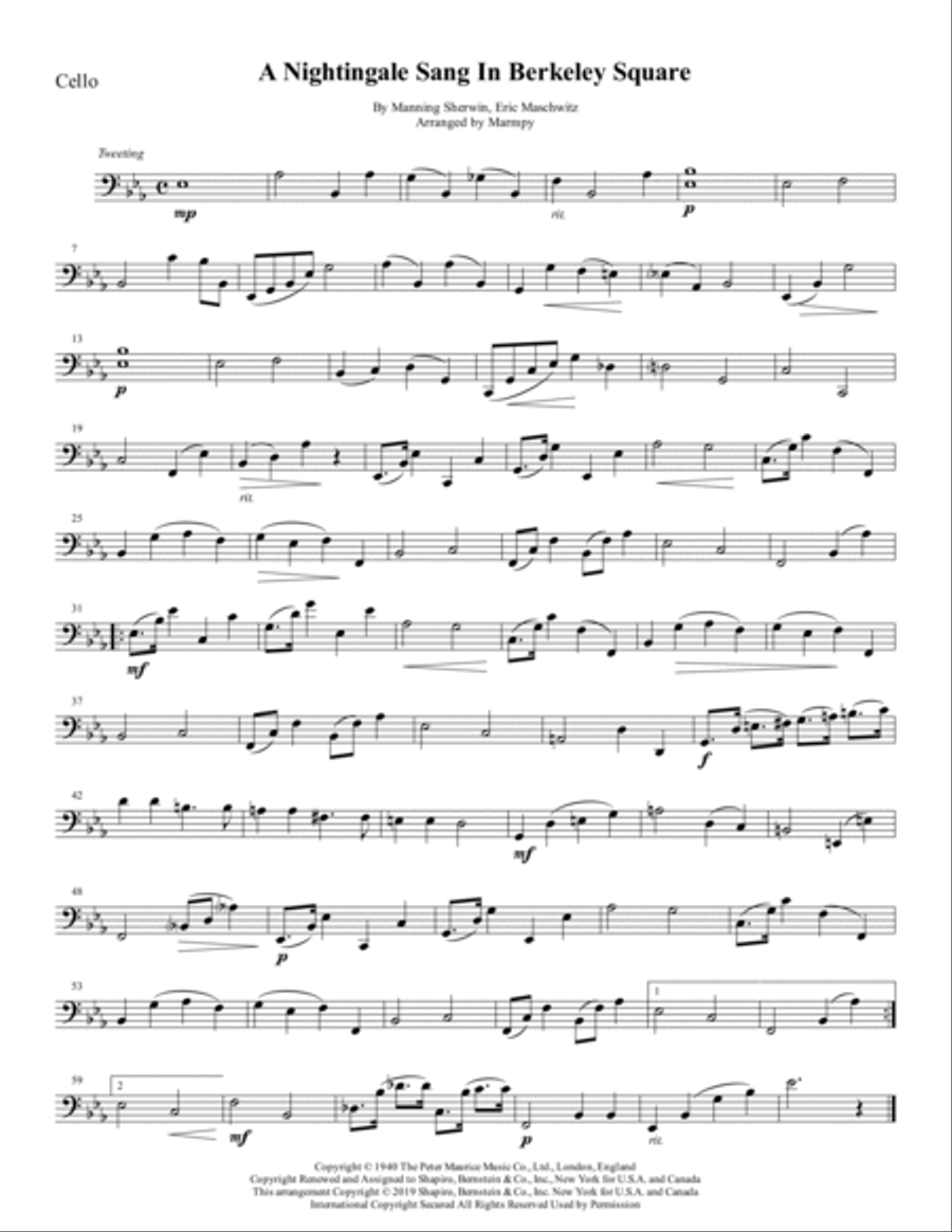 A Nightingale Sang In Berkeley Square String Trio scores gallery preview page 4