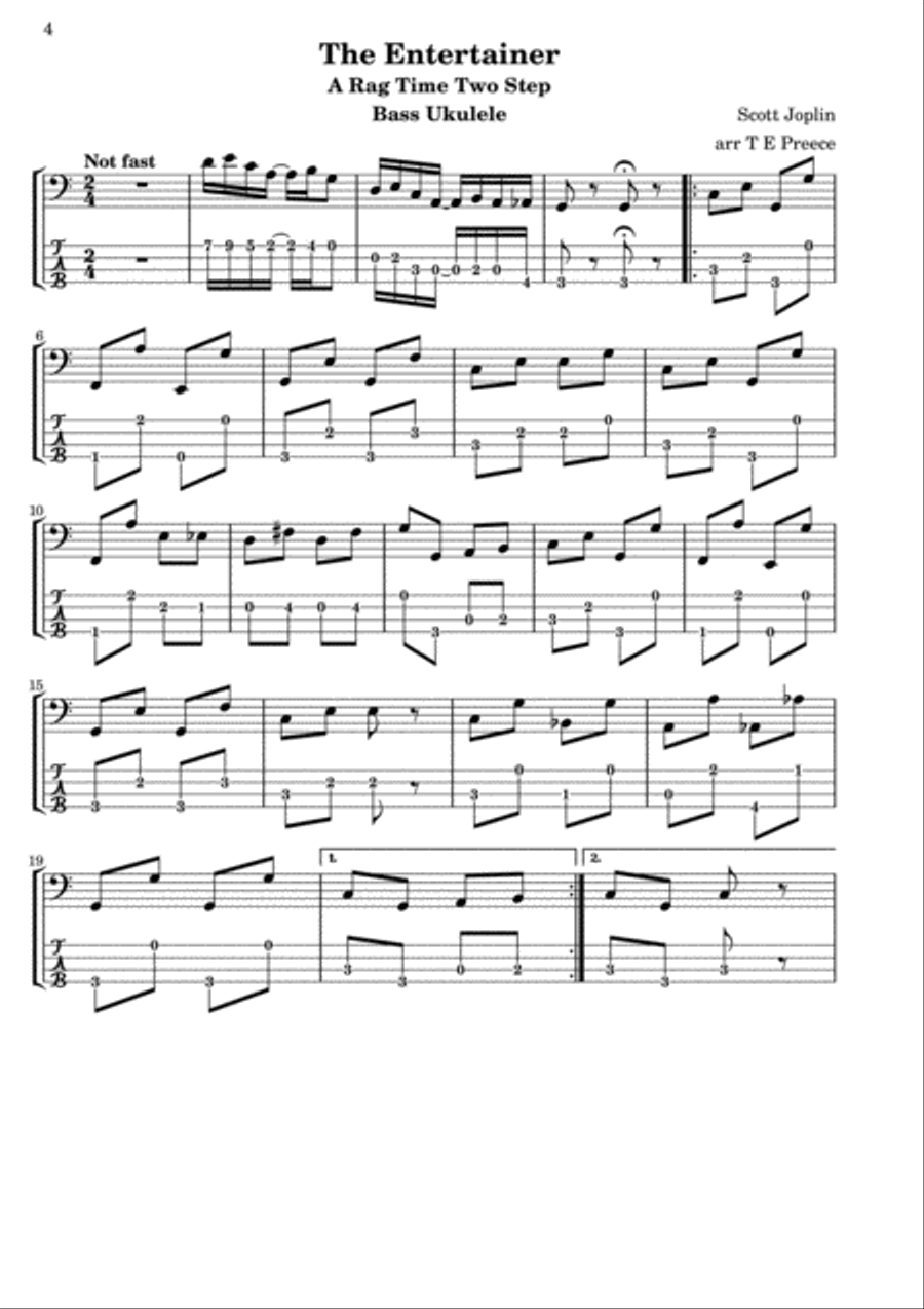 Rags and Cakewalks Arranged for ukulele and bass by Thomas Preece String Duet scores gallery preview page 5
