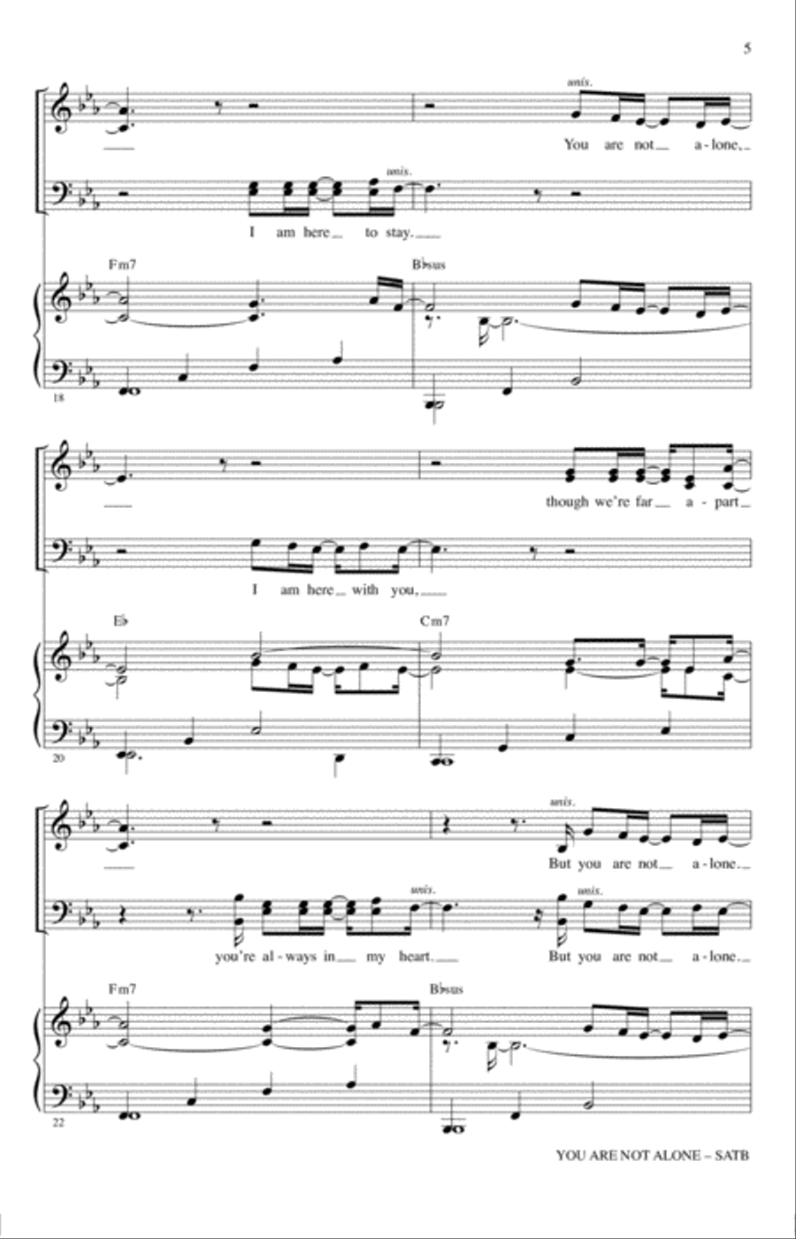 You Are Not Alone 4-Part scores gallery preview page 4