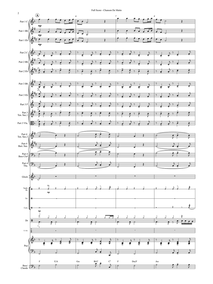 Chanson De Matin (Flexible Instrumentation) Concert Band scores gallery preview page 5