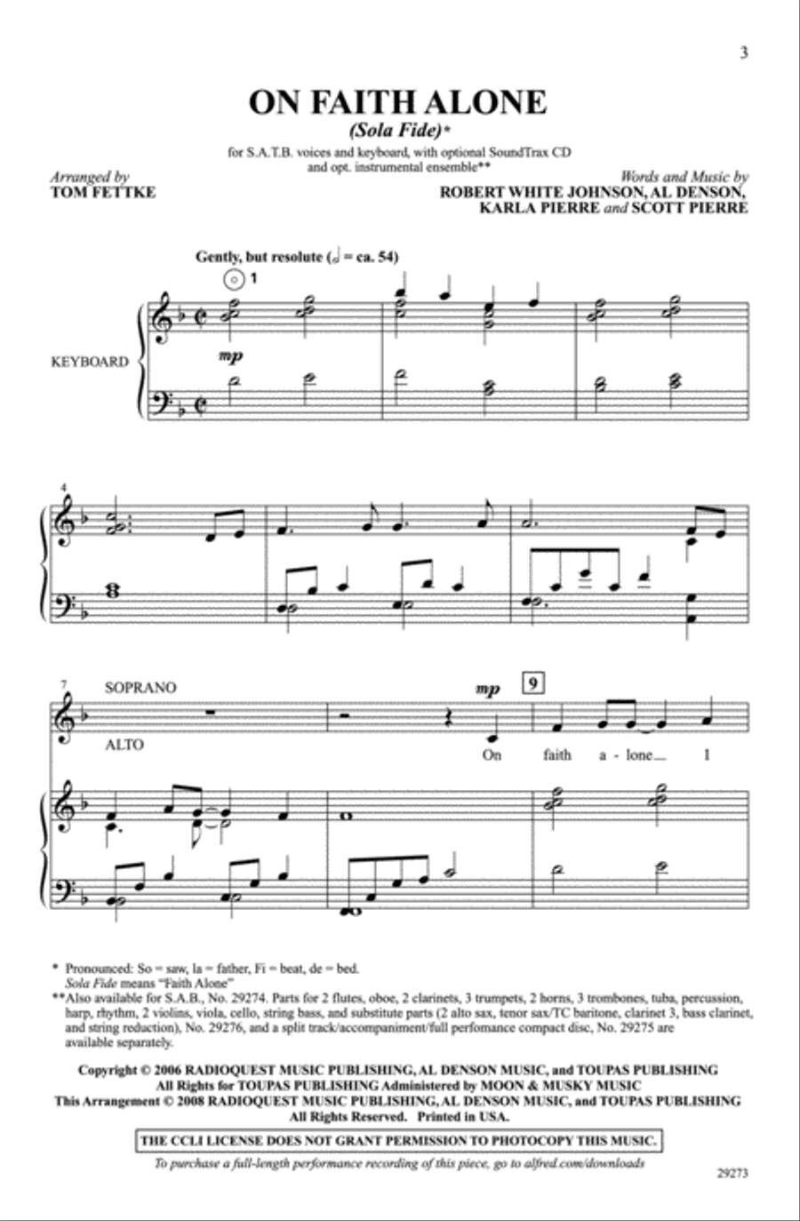 On Faith Alone (Sola Fide) 4-Part scores gallery preview page 3