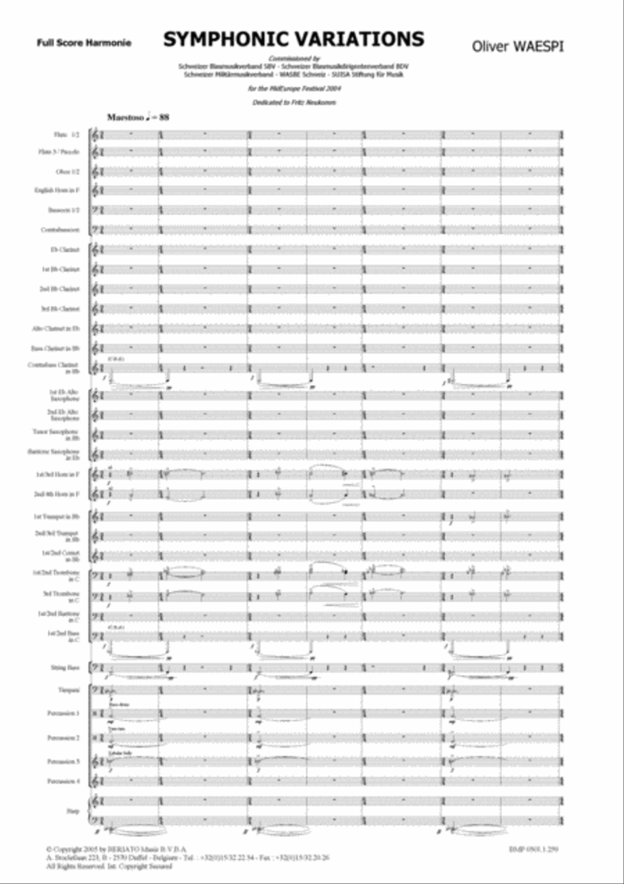 Symphonic Variations Concert Band scores gallery preview page 2