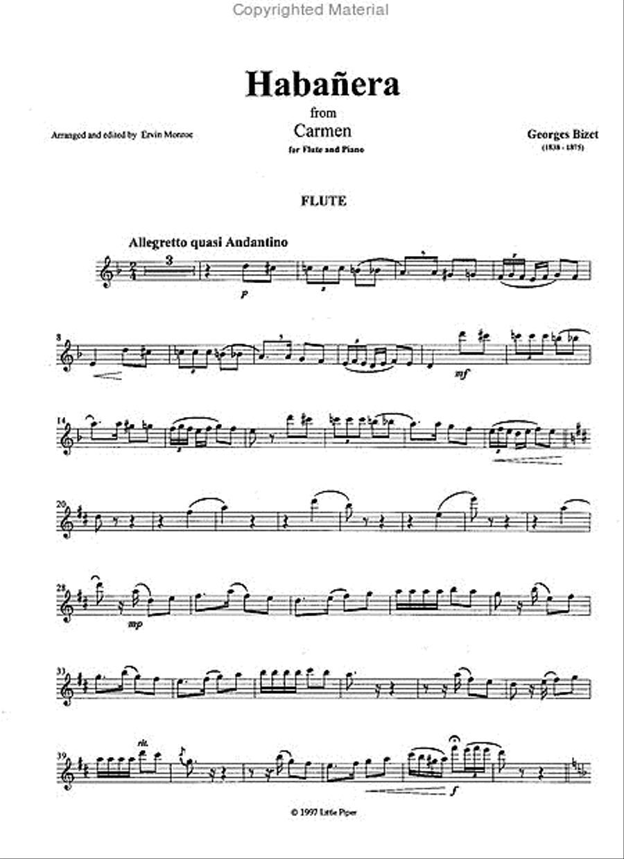 Habanera Flute Solo scores gallery preview page 2