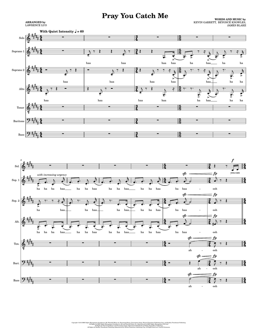 Pray You Catch Me A Cappella scores gallery preview page 1