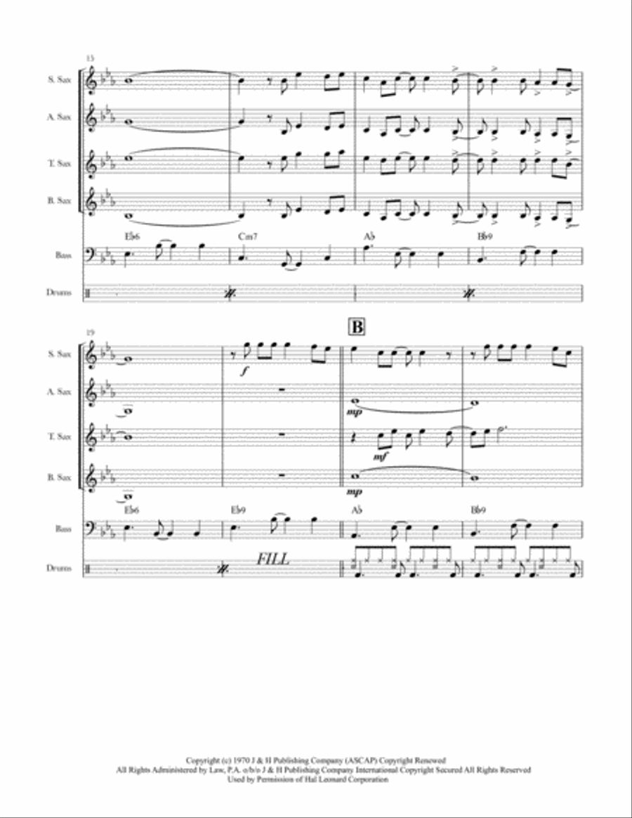 Feliz Navidad Saxophone Quartet scores gallery preview page 3