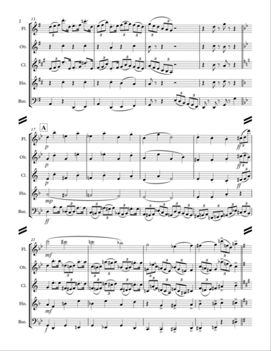Nola (for Woodwind Quintet) Woodwind Quintet scores gallery preview page 3