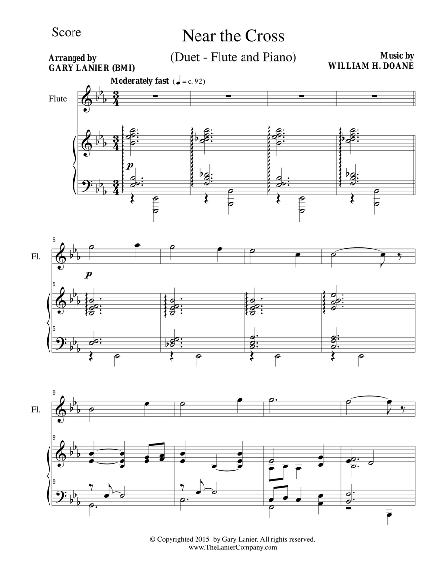 NEAR THE CROSS (Duet – Flute and Piano/Score and Parts) Woodwind Duet scores gallery preview page 2