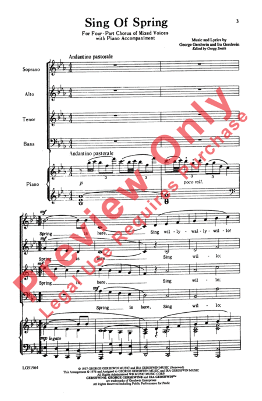Sing of Spring Sing of Spring 4-Part scores gallery preview page 3