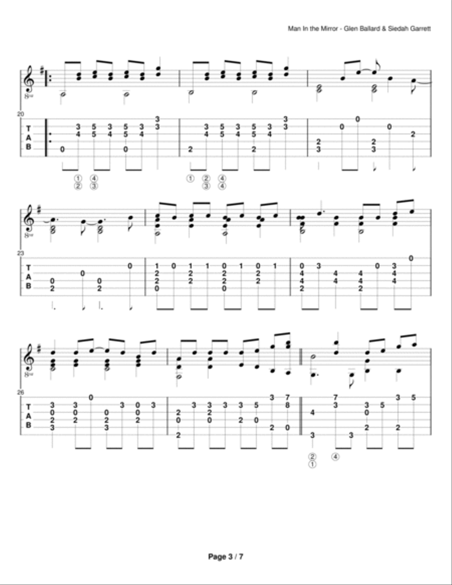 Man In The Mirror Man In The Mirror Electric Guitar scores gallery preview page 3