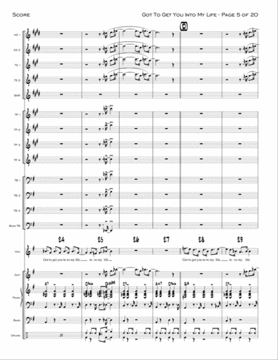 Got To Get You Into My Life Jazz Ensemble scores gallery preview page 5