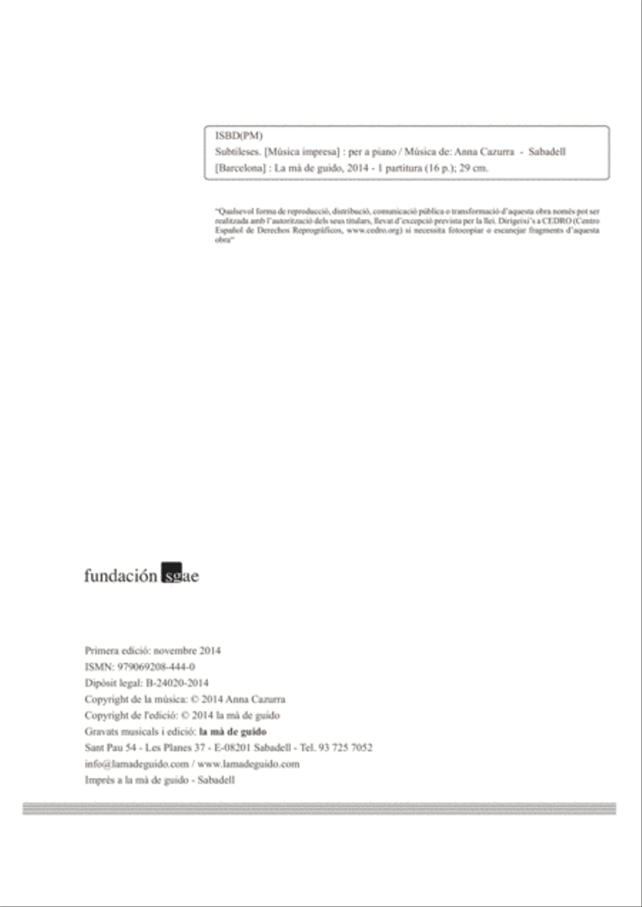 Subtileses Piano Solo scores gallery preview page 2