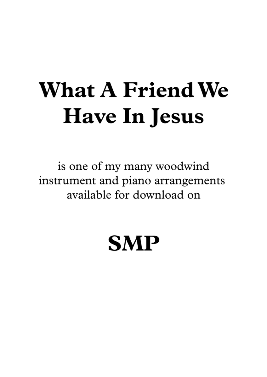 What A Friend We Have In Jesus, for Flute and Piano image number null