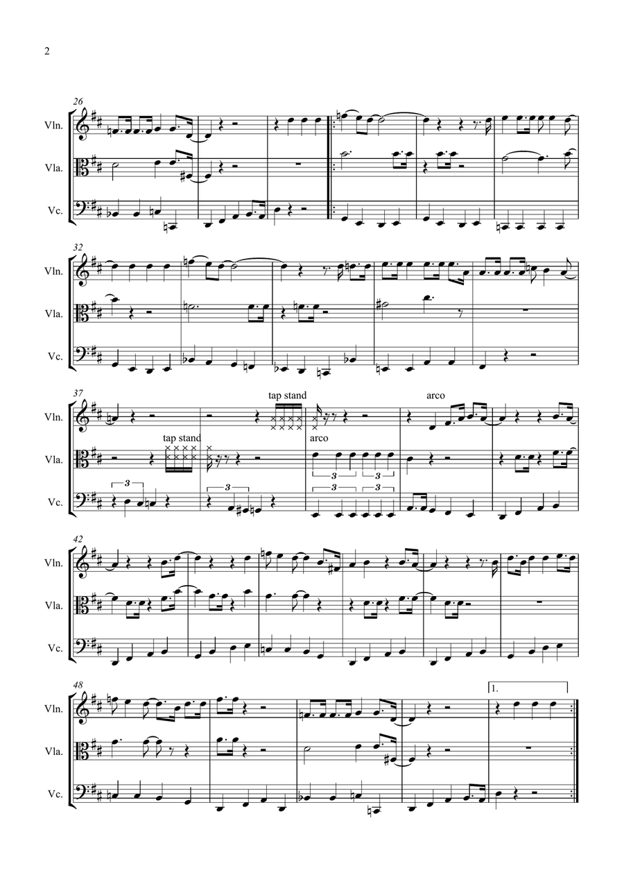 Crazy Little Thing Called Love String Trio scores gallery preview page 2