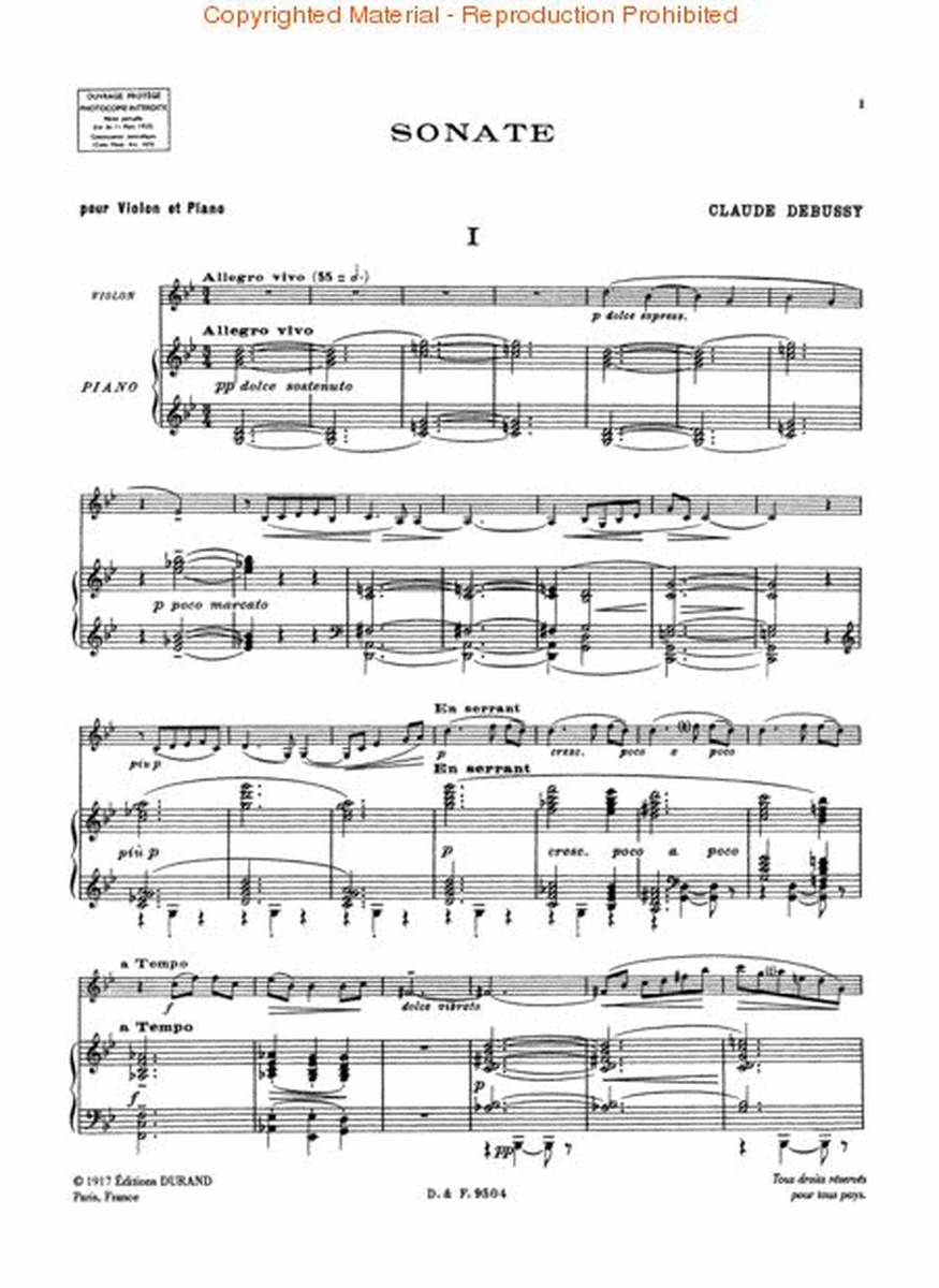 Sonate (Sonata) for Violin and Piano