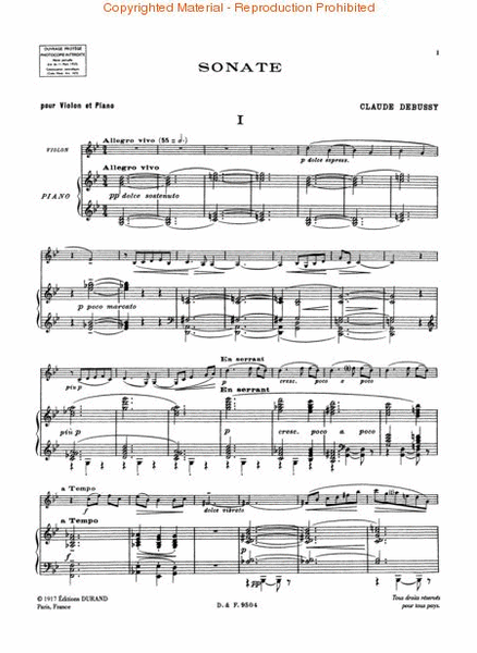 Sonate (Sonata) for Violin and Piano