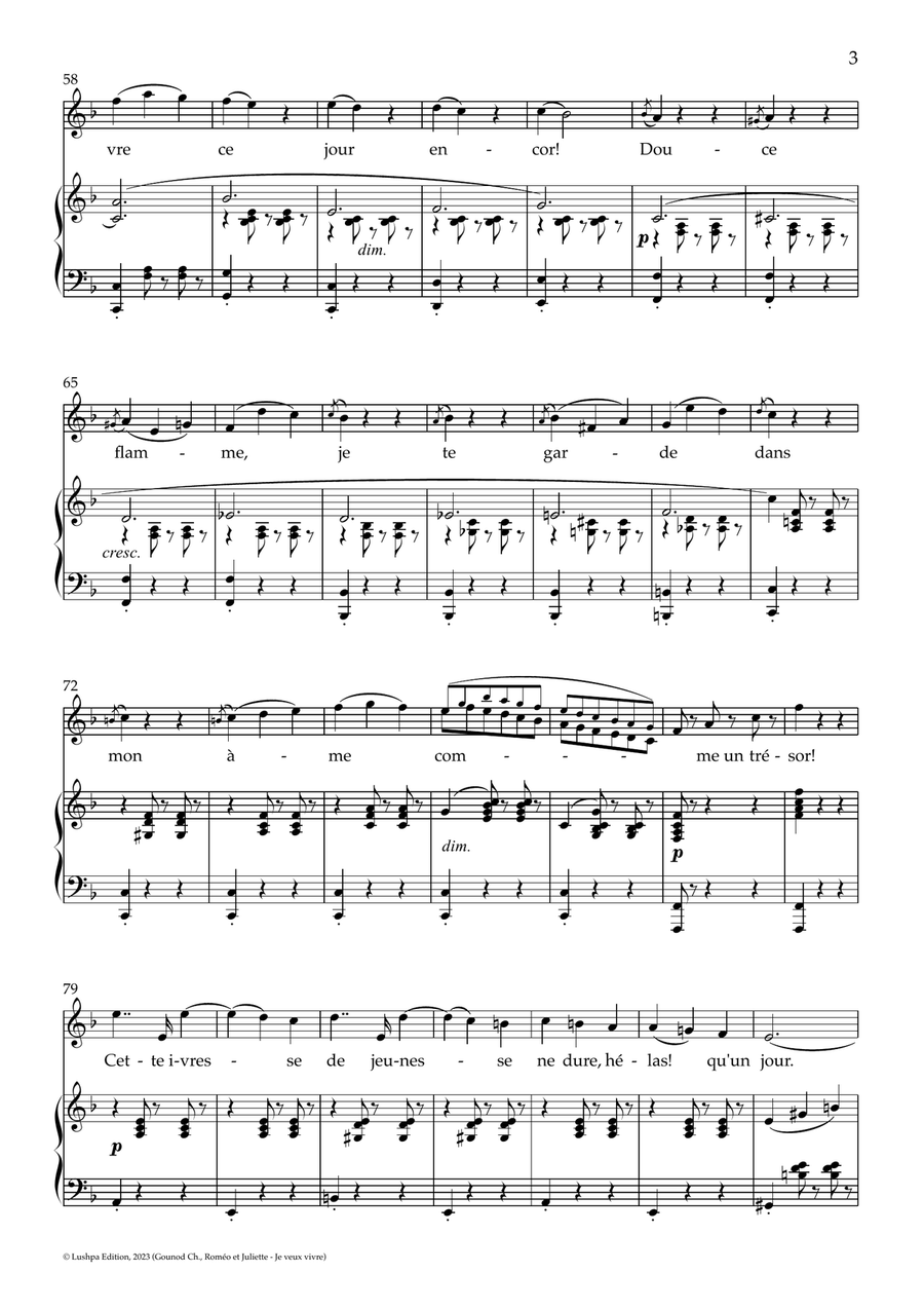 Je veux vivre Piano, Vocal scores gallery preview page 5
