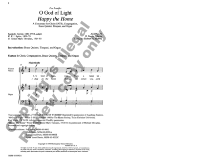 O God of Light Happy the Home (Choral Score)