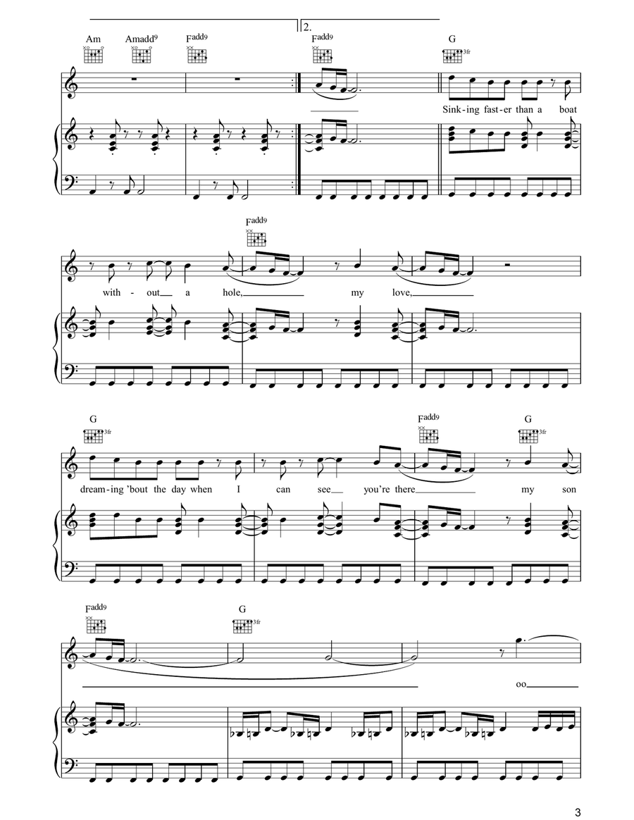 Sonnet Piano, Vocal, Guitar scores gallery preview page 3