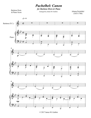 Pachelbel; Canon for Baritone Horn & Piano