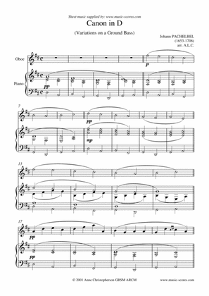 Pachelbel's Canon - Oboe and Piano